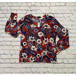 NWT Talbots Women’s L Floral Paisley Pure Merino Wool Sweater MRSP $109